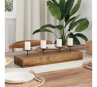 vidaXL Bougeoir Naturel 50 x 15 x 10 cm Teck massif