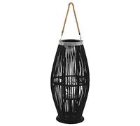 vidaXL Bougeoir Suspendu Bambou Noir 60 cm Décoration Bougies Photophore