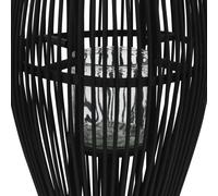 vidaXL Bougeoir suspendu Bambou Noir 95 cm