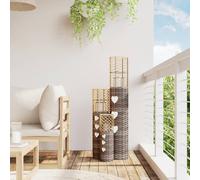 Bougeoirs - VIDAXL - 3 pcs - Gris - Osier - Lanterne à Bougie - Dimensions 15x50 cm