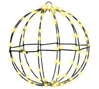 vidaXL Boule avec 192 LED 2 pcs Blanc Chaud 30 cm Métal, Salon, Noël Moderne, déco Festive, Boule Lumineuse, éclairages LED, Accents saisonniers