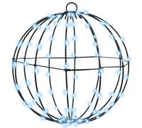 vidaXL Boule avec 192 LED 2 pcs Blanc Froid 30 cm Métal, Salon, Noël Moderne, déco Festive, Boule Lumineuse, éclairages LED, Accents saisonniers