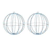 vidaXL Boule avec 192 LED 2 pcs Blanc Froid 40 cm Métal, Salon, Noël Moderne, déco Festive, Boule Lumineuse, éclairages LED, Accents saisonniers