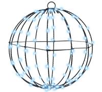 vidaXL Boule avec 96 LED Blanc Froid 30 cm Métal, Salon, Noël Moderne, déco Festive, Boule Lumineuse, éclairages LED, Accents saisonniers