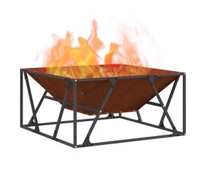 vidaXL Boule de feu Rouillé 80 x 80 x 40 cm Acier patiné | Le style rustique apporte du charme à votre extérieur, Fait en acier résistant aux intempéries, construit pour durer,