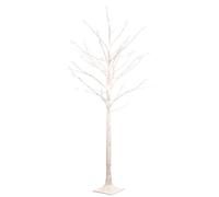 vidaXL Bouleau Blanc à LED 96 Décoration de Fête Ornement de Vacances Décoration de Jardin Salle de Séjour Intérieur LED Blanc Chaud 180 cm