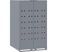 Vidaxl Rangement À Roulettes Pour Poubelles Pour Bac Unique Gris Acier