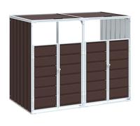 vidaXL Box pour poubelles 2 tonnes brun 144x81x113 cm acier