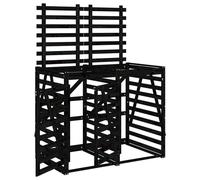 vidaXL Box pour poubelles 2 tonnes noir pin massif