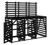 vidaXL Box pour poubelles 3 tonnes noir pin massif