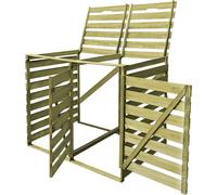 vidaXL Abri pour poubelle double 240 L Bois imprégné 42270