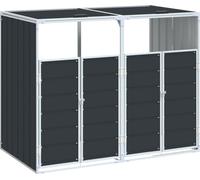 vidaXL Box pour poubelles pour 2 tonnes anthracite 144x81x113 cm acier