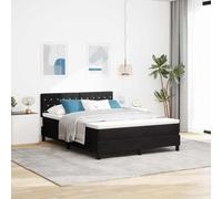 vidaXL Box Spring avec Matelas et LED Noir 140x200 cm Velours