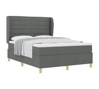 vidaXL Box Spring avec matelas gris foncé 140x190 cm en tissu