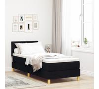 vidaXL Box Spring Bed avec Matelas Noir 80x200 cm Tissu