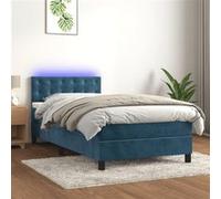 Boxspring met matras en LED fluweel donkerblauw 80x200 cm3134613