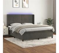 Boxspring met matras en LED fluweel donkergrijs 180x200 cm3139638