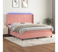 Sommier à Lattes de Lit Matelas et LED Rembourré Gris Foncé 160x200 cm vidaXL