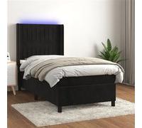 vidaXL Boxspring met matras en LED fluweel zwart 80x200 cm3139651 Noir G