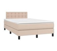 vidaXL Boxspring met matras en LED kunstleer cappuccinokleur 120x190cm3270140 Marron G