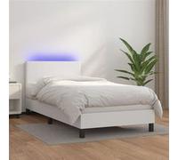 Sommier à Lattes de Lit avec Matelas et LED Rembourré Gris 120x200 cm vidaXL