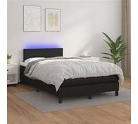 vidaXL Boxspring met matras en LED kunstleer zwart 120x200 cm3134093 Noir G