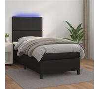 Boxspring met matras en LED kunstleer zwart 80x200 cm3135849