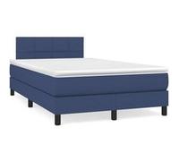 vidaXL Sommier à lattes de lit rembourré avec matelas et LED Tissu Crème 120x190 cm