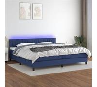 vidaXL Boxspring met matras en LED stof blauw 200x200 cm3133347 Bleu G