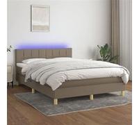 vidaXL Boxspring met matras en LED stof taupe 140x200 cm3133721 Taupe G