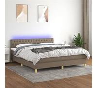 vidaXL Boxspring met matras en LED stof taupe 160x200 cm3133969 Taupe G