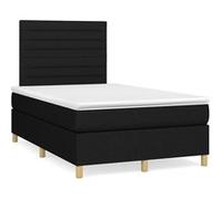 Vidaxl Sommier À Lattes De Lit Matelas Et Led Noir 120x190 Cm Tissu Multicolore