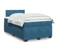 vidaXL Boxspring met matras fluweel blauw 120x200 cm3288586 Bleu G