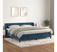 vidaXL Boxspring met matras fluweel donkerblauw 200x200 cm3127755 Bleu G