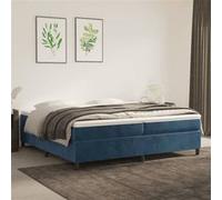 vidaXL Boxspring met matras fluweel donkerblauw 200x200 cm3144703 Bleu G
