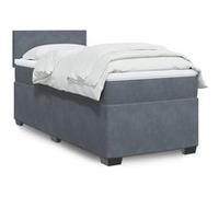 vidaXL Sommier à lattes de lit avec matelas Gris foncé 100x200 cm Gris