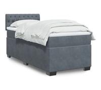 vidaXL Boxspring met matras fluweel donkergrijs 100x200 cm3288541 Gris G