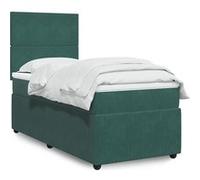 vidaXL Boxspring met matras fluweel donkergroen 100x200 cm3294559 Vert G