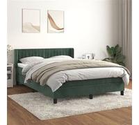 vidaXL Boxspring met matras fluweel donkergroen 140x200 cm3131084 Vert G