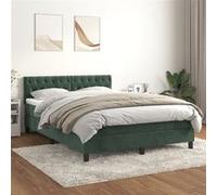 Sommier à Lattes de Lit et Matelas Rembourré Gris Foncé 200x200cm Velours vidaXL