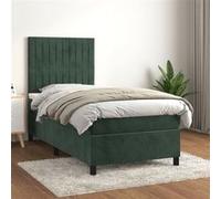 Boxspring met matras fluweel donkergroen 80x200 cm3143112