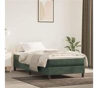 vidaXL Boxspring met matras fluweel donkergroen 90x200 cm3144312 Vert G