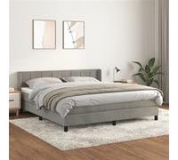 Vidaxl Lit À Sommier Tapissier Et Matelas Gris Clair 180x200cm Velours Gris