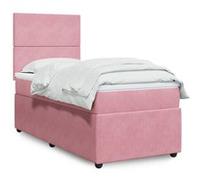 Vidaxl Sommier À Lattes De Lit Avec Matelas Rose 100x200 Cm Velours Rose
