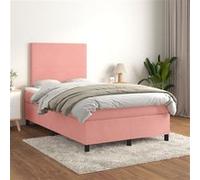 vidaXL Boxspring met matras fluweel roze 120x200 cm3142898 Rose G