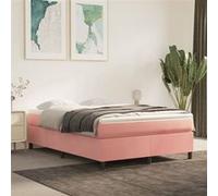 Vidaxl Lit À Sommier Tapissier Avec Matelas Rose 140x200 Cm Velours Rose