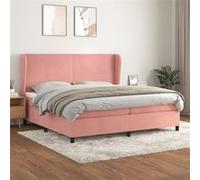 vidaXL Boxspring met matras fluweel roze 200x200 cm3129116 Rose G