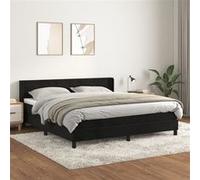 vidaXL Boxspring met matras fluweel zwart 180x200 cm3131035 Noir G