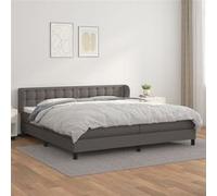vidaXL Boxspring met matras kunstleer grijs 200x200 cm3127335 Gris G