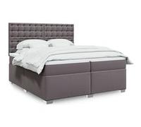 Vidaxl Sommier À Lattes De Lit Avec Matelas Gris 200x200 Cm Similicuir Gris